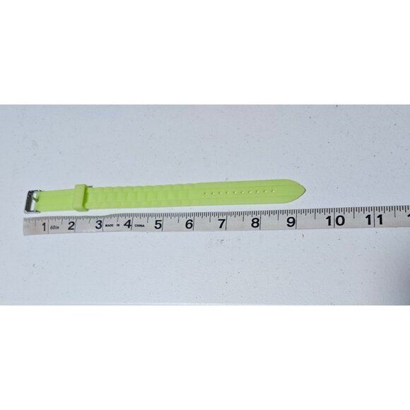 Retro Minimalist Neon Green Silicone Watch Band Textured Design 80s 90s Fashion - Picture 4 of 5